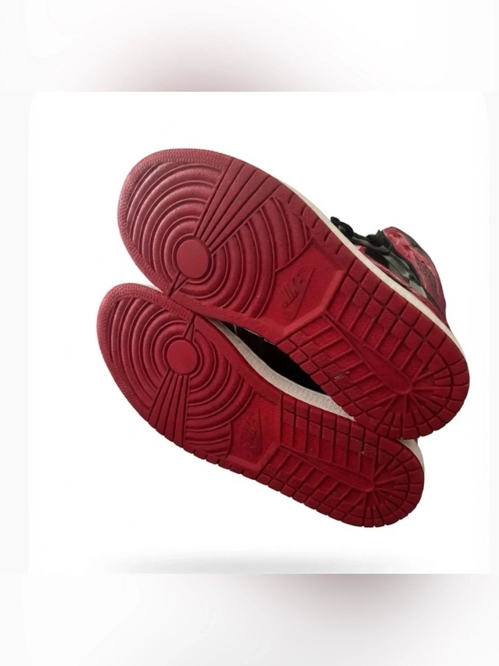 Jordan Men's High-Top Sneakers in Black & Red Patent Leather